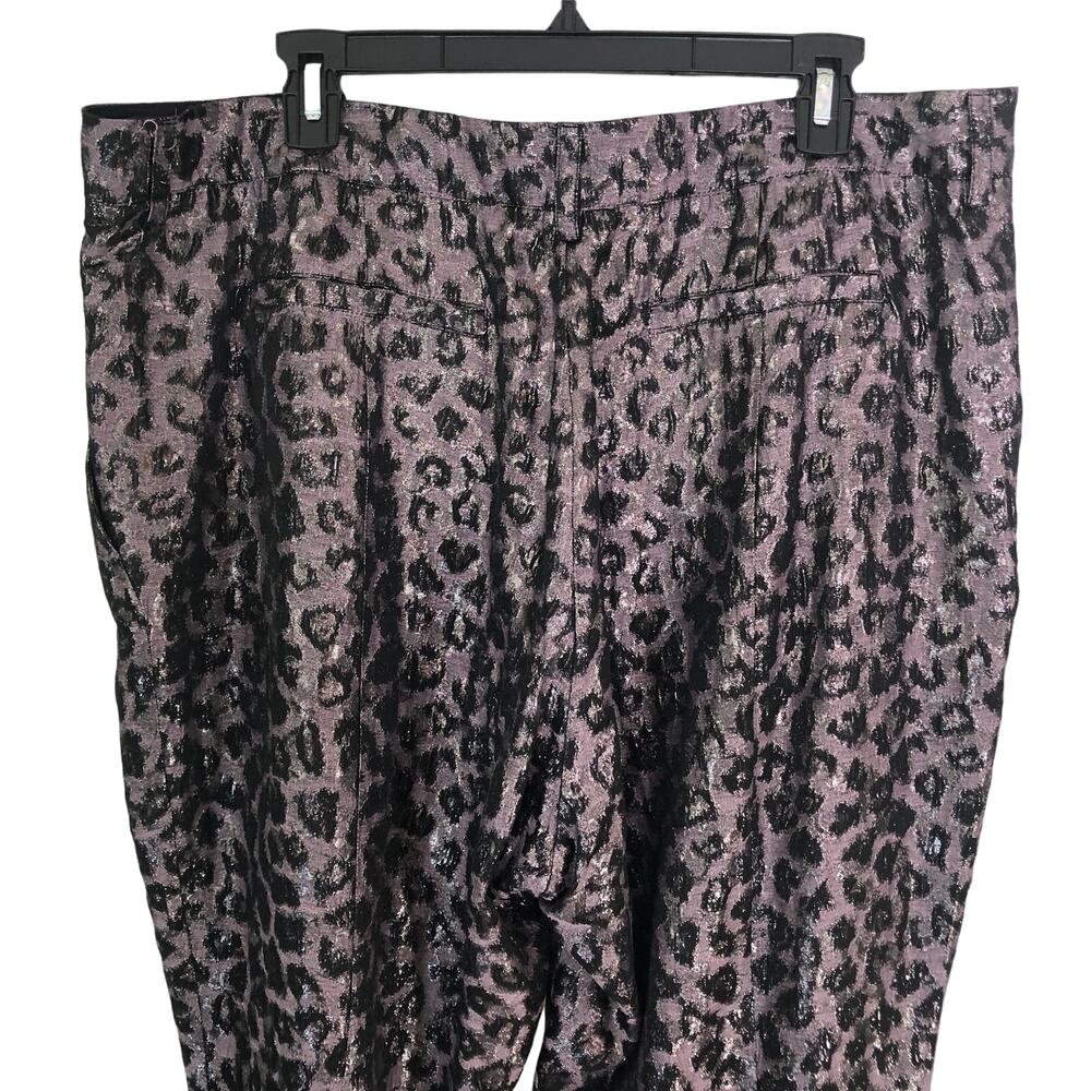 Evening Pants Slacks Lined Sheen Animal Print Size 20 Purple Tanya Taylor - Picture 4 of 8